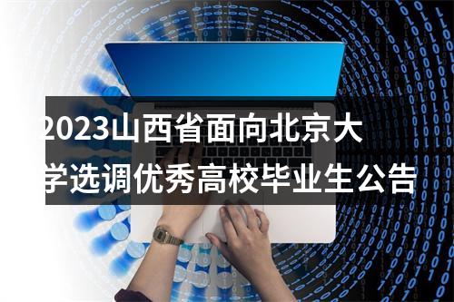 2023山西省面向北京大学选调优秀高校毕业生公告 图片