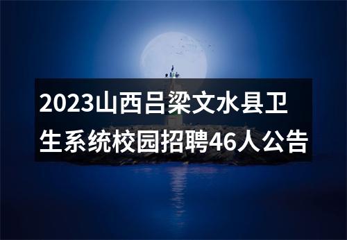 2023山西吕梁文水县卫生系统校园招聘46人公告 图片